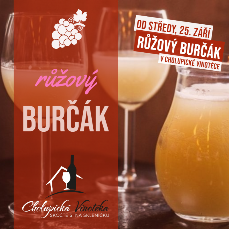 Růžový burčák od středy 25. září Růžový burčák od středy 25. září